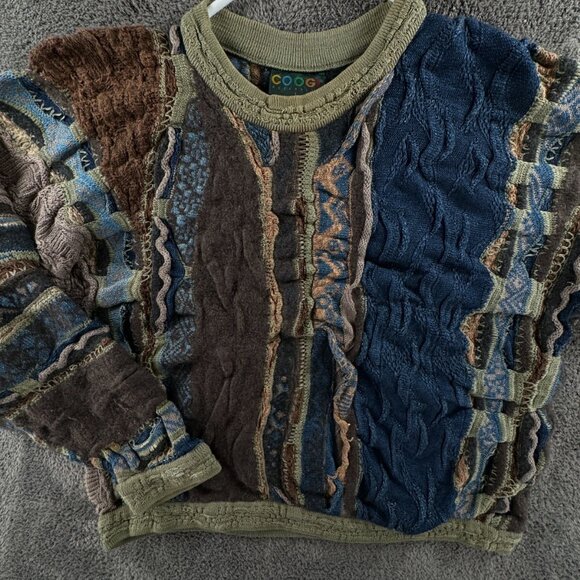 COOGI Authentic Women Sweater Large Pullover Colorful Cotton Wool Linen Crop - Picture 1 of 16